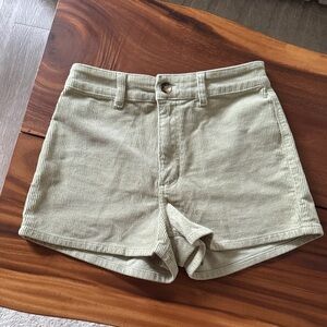 Billabong High Waist Corduroy Shorts - Sage Green